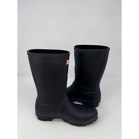 Hunter Womens Rain Boots Black Original Short Pull On Waterproof Outdoor US 6 - Picture 5 of 8